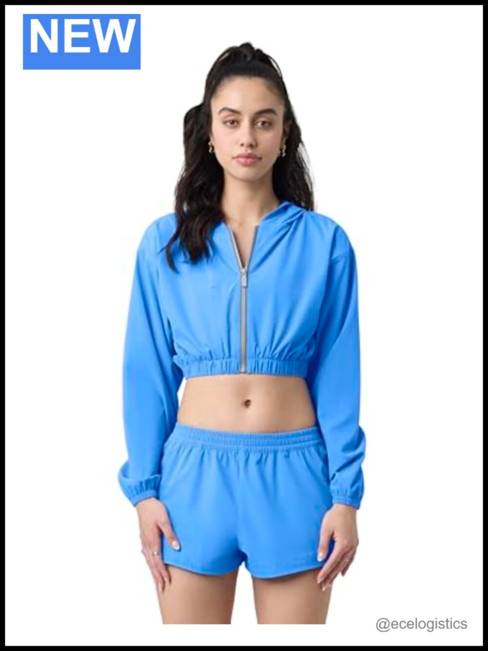 Women's Parachute Jacket, Cropped, Polyester & Spandex, Lightweight, Zipper